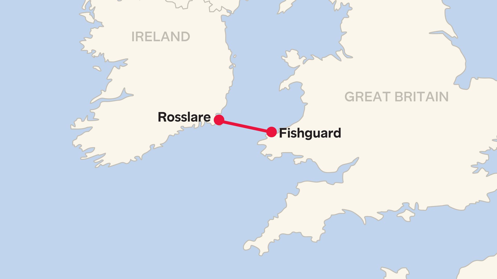 Fishguard - Rosslare Routemap 2025