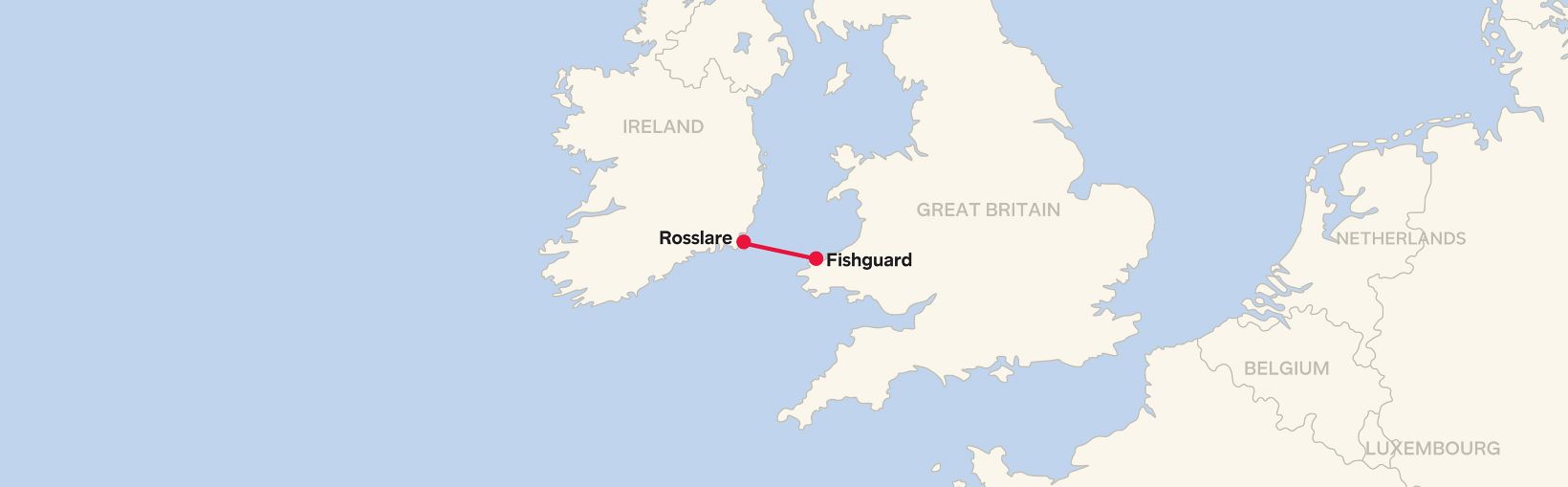 Fishguard - Rosslare Routemap 2025