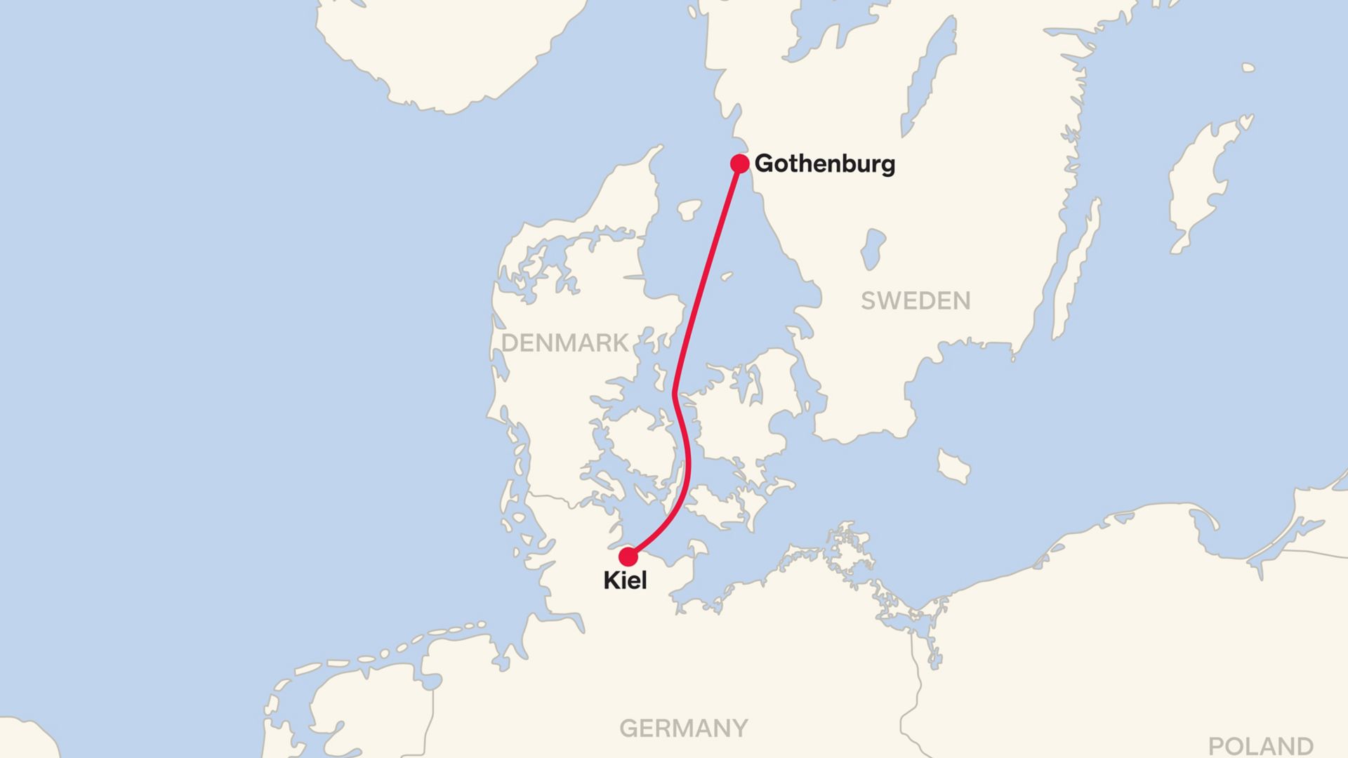 Gothenburg - Kiel Routemap 2025