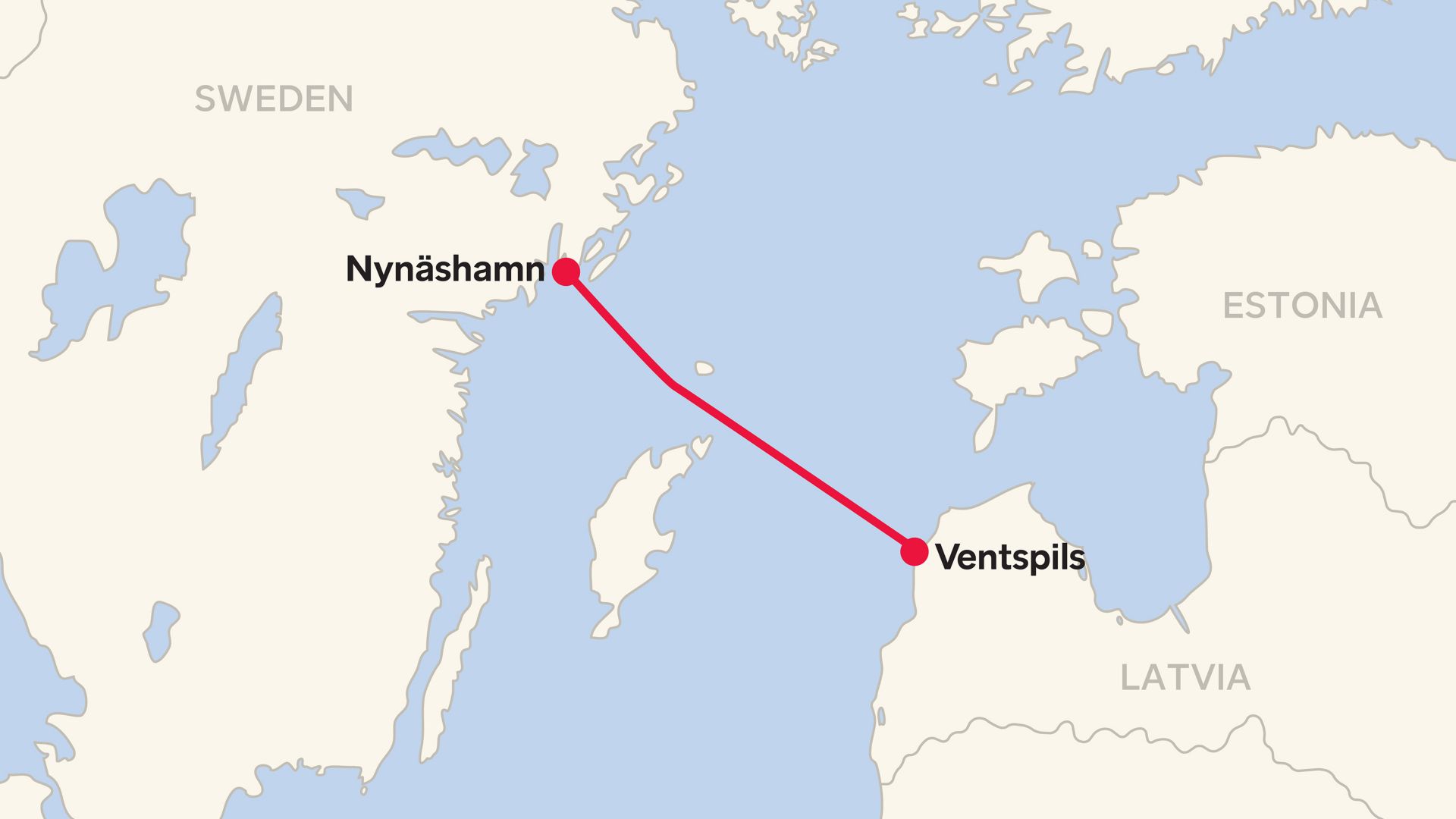 Nynashamn - Ventspils Routemap 2025