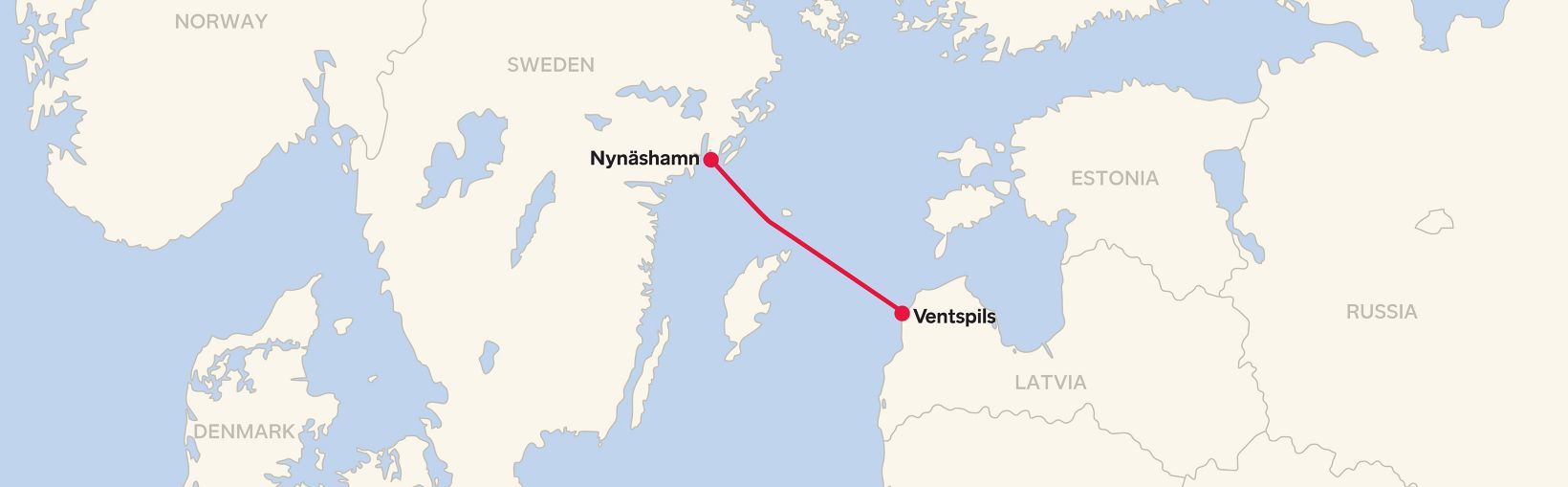 Nynashamn - Ventspils Routemap 2025