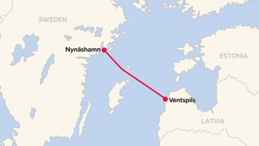 Nynashamn - Ventspils Routemap 2025
