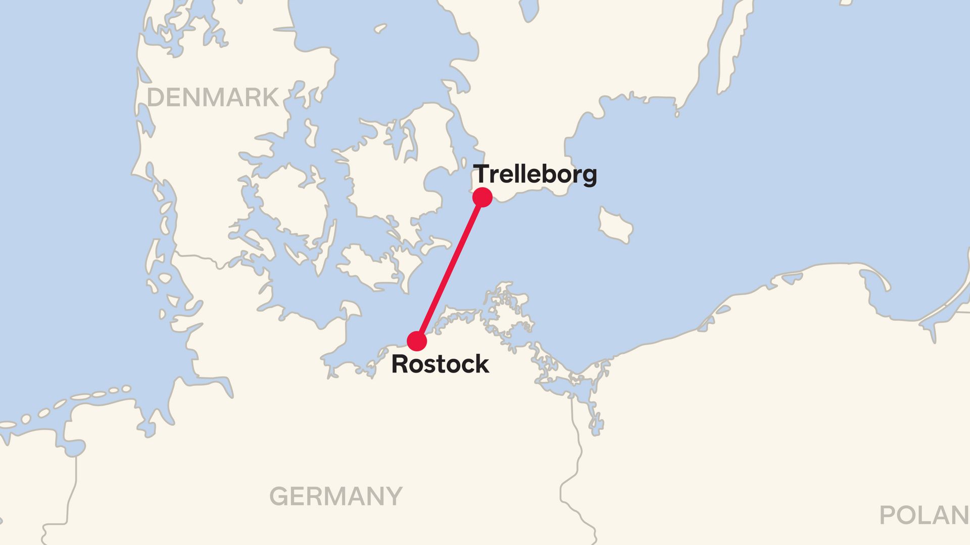 Rostock - Trelleborg Routemap 2025