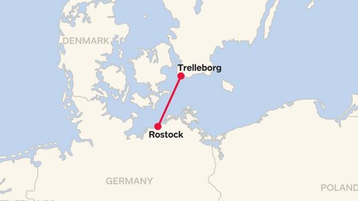 Rostock - Trelleborg Routemap 2025