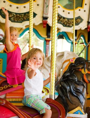 kids on a carousel