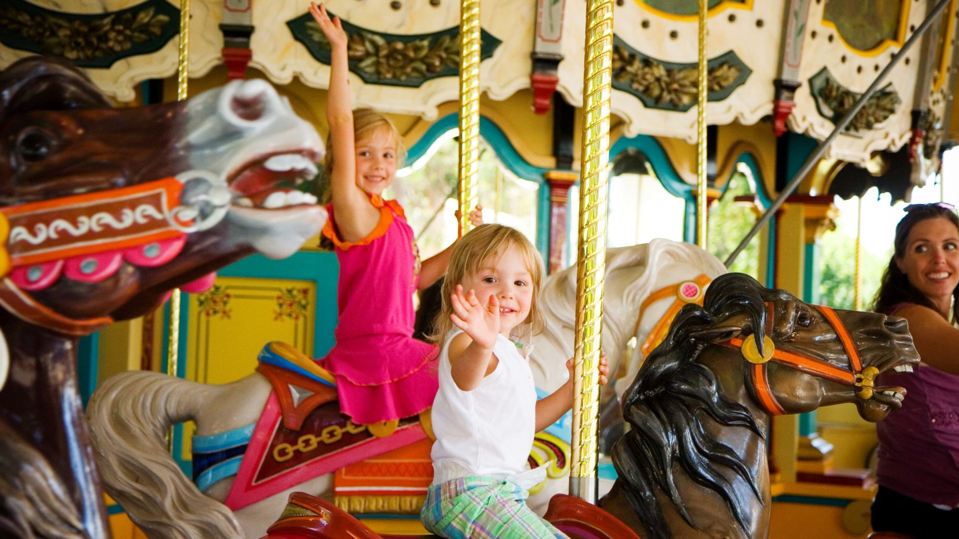 kids on a carousel