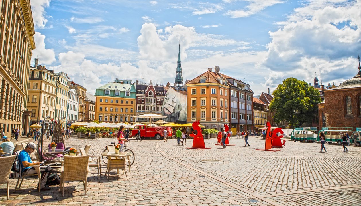 RIGA, LATVIA - AUGUST 27, 2017: Famous places and building architecture of Riga city. Riga, Latvia - August 27.