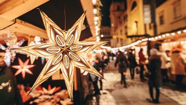 Christmas decoration in a Christmas advent market in central Vienna, Austria