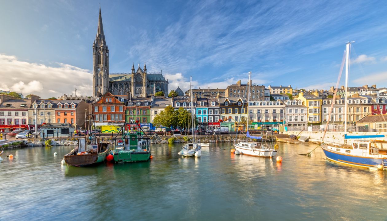 Impression of the St. Colman's Cathedral in Cobh near Cork, Ireland