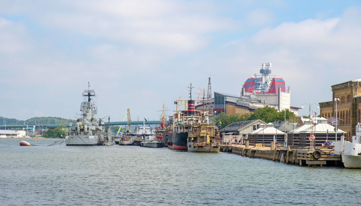 Widok na port w Göteborgu