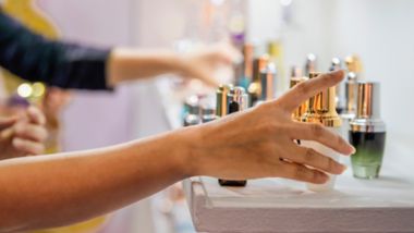 Woman choosing Beauty Products.