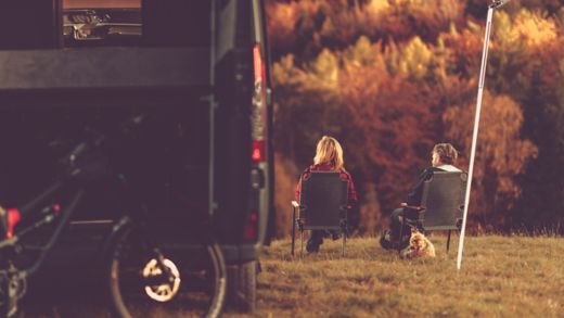 Camper Camping during Autumn