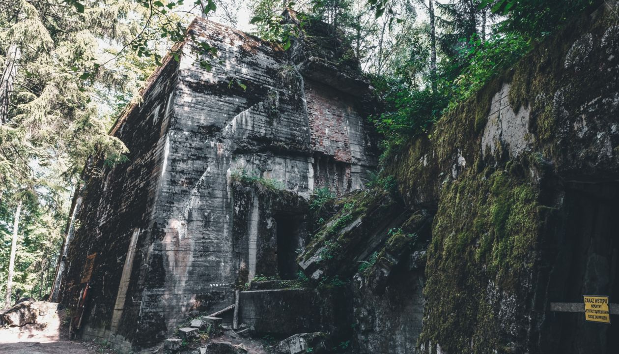 Ketrzyn, Gierloz, Poland - July 19, 2021: Hitler's bunker at the Wolf's Lair (Wilczy Szaniec, Wolfsschanze) built by the Organisation Todt. Adolf Hitler's headquarters in poland