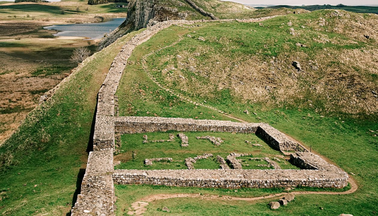 Milecastle 39 part of Hadrians Wall in Northumberland on the Scottish Border