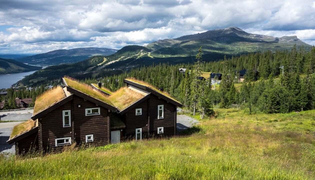 Beautiful landscape of river and mountains ,Sweden