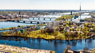 Panorama of Riga city. Latvia