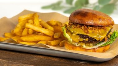 Stena burger with cheese and fries