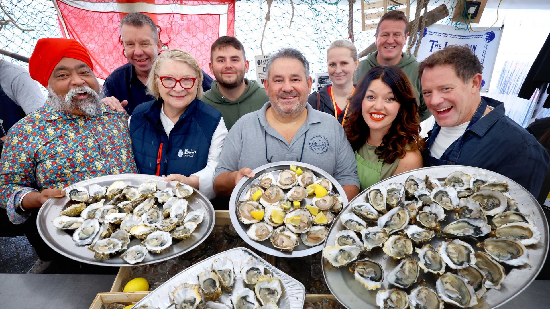 Stranraer Oyster Festival - Festival Team, Sun 14/09/2025:
Stranraer Oyster Festival - Festival Team, Sun 14/09/2025:
Festival team with chefs Tony Singh, Rosemary Shrager, Julie Lin and Matt Tebbutt (correct).
 Photography for Stranraer Oyster Festival / Stranraer Development Trust from: Colin Hattersley Photography - www.colinhattersley.com - cphattersley@gmail.com - 07974 957 388.

