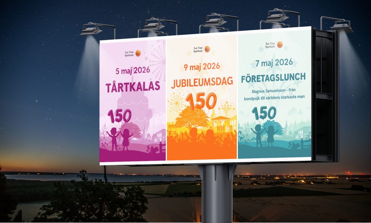 Stor skylt med ett budskap på