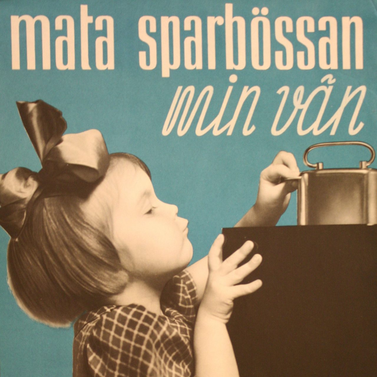 Little girl adds coins to her savings box, old black and white photography