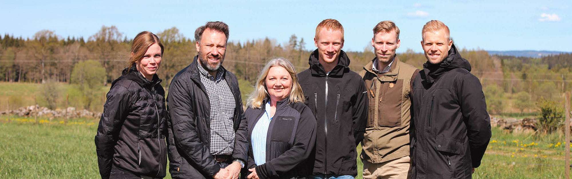 Några av %%BankName%%s skogs- och lantbruksexperter. Från vänster: Matilda Axelsson, Dan Andersson, Christina Minfors, Johan Samuelsson, Daniel Magnusson och Stefan Scherman.