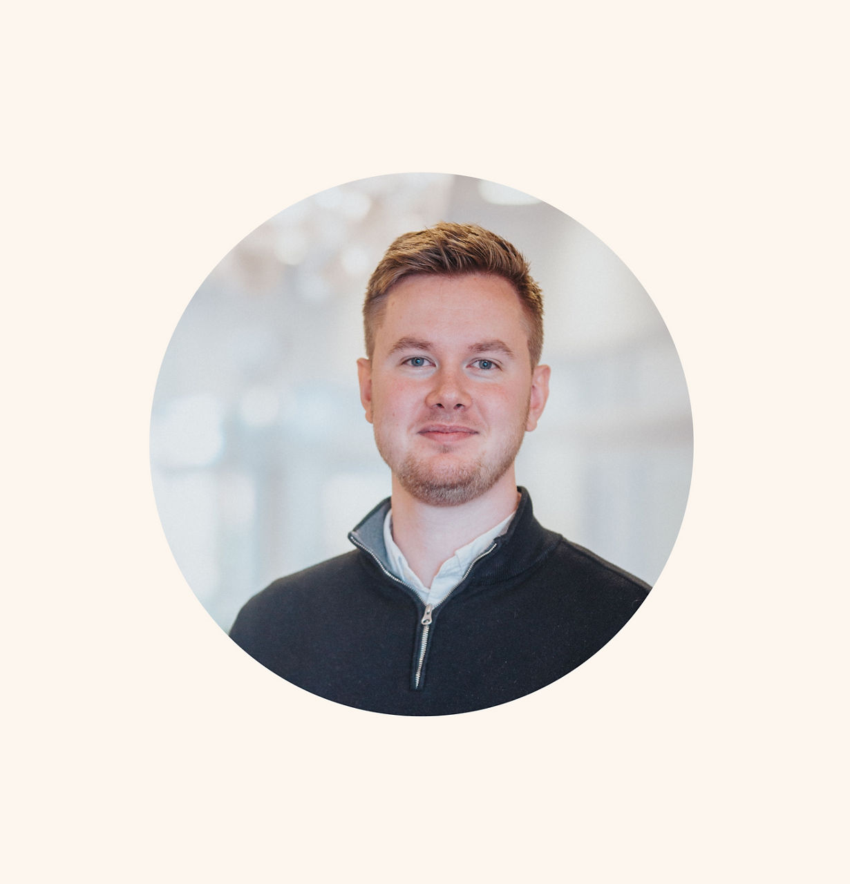 Anton närbild i runt format