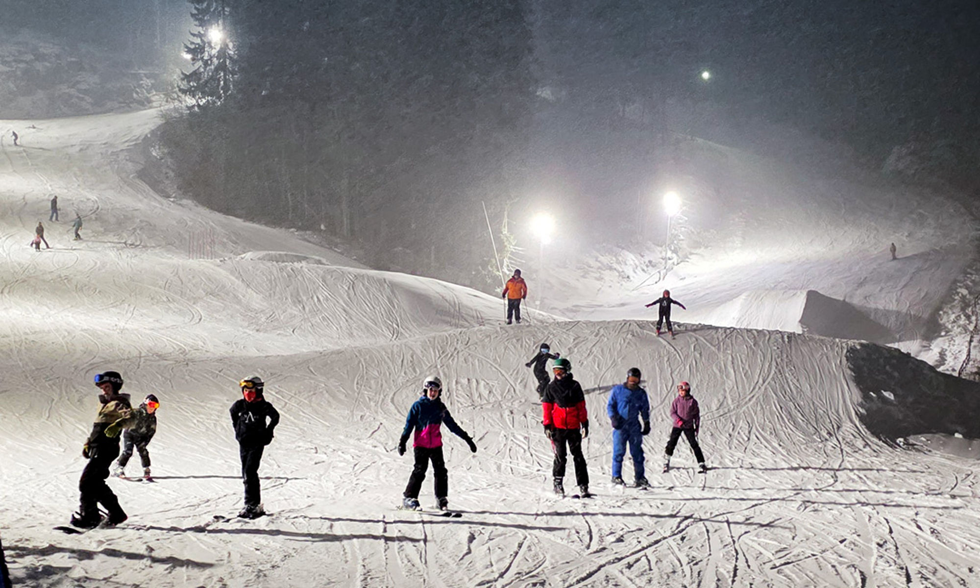 Skidåkare i Asbybacken