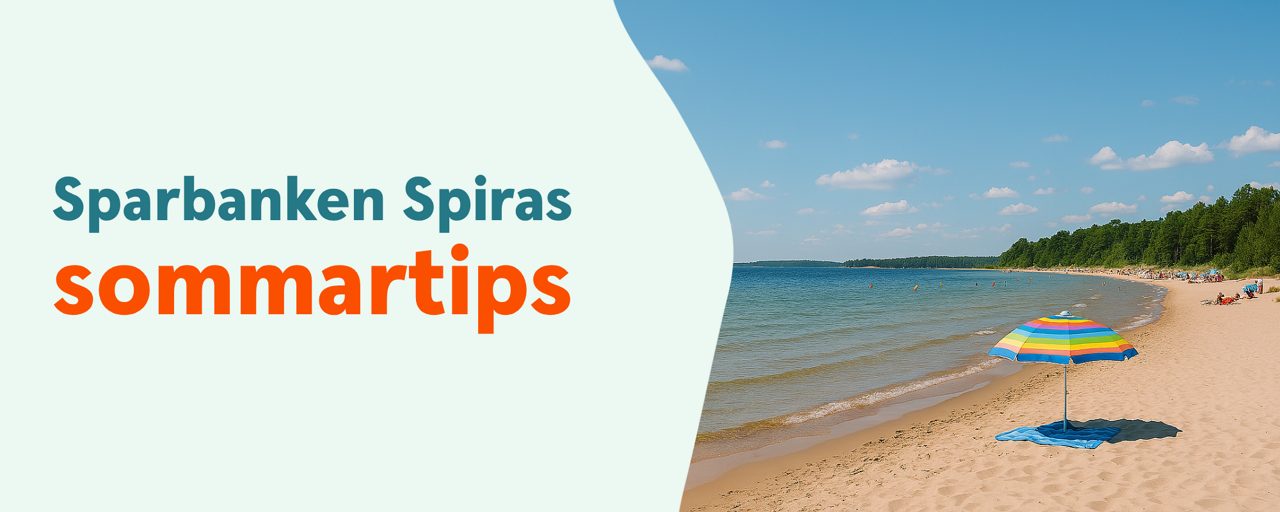 Bild på en strand. Sparbanken Spiras sommartips
