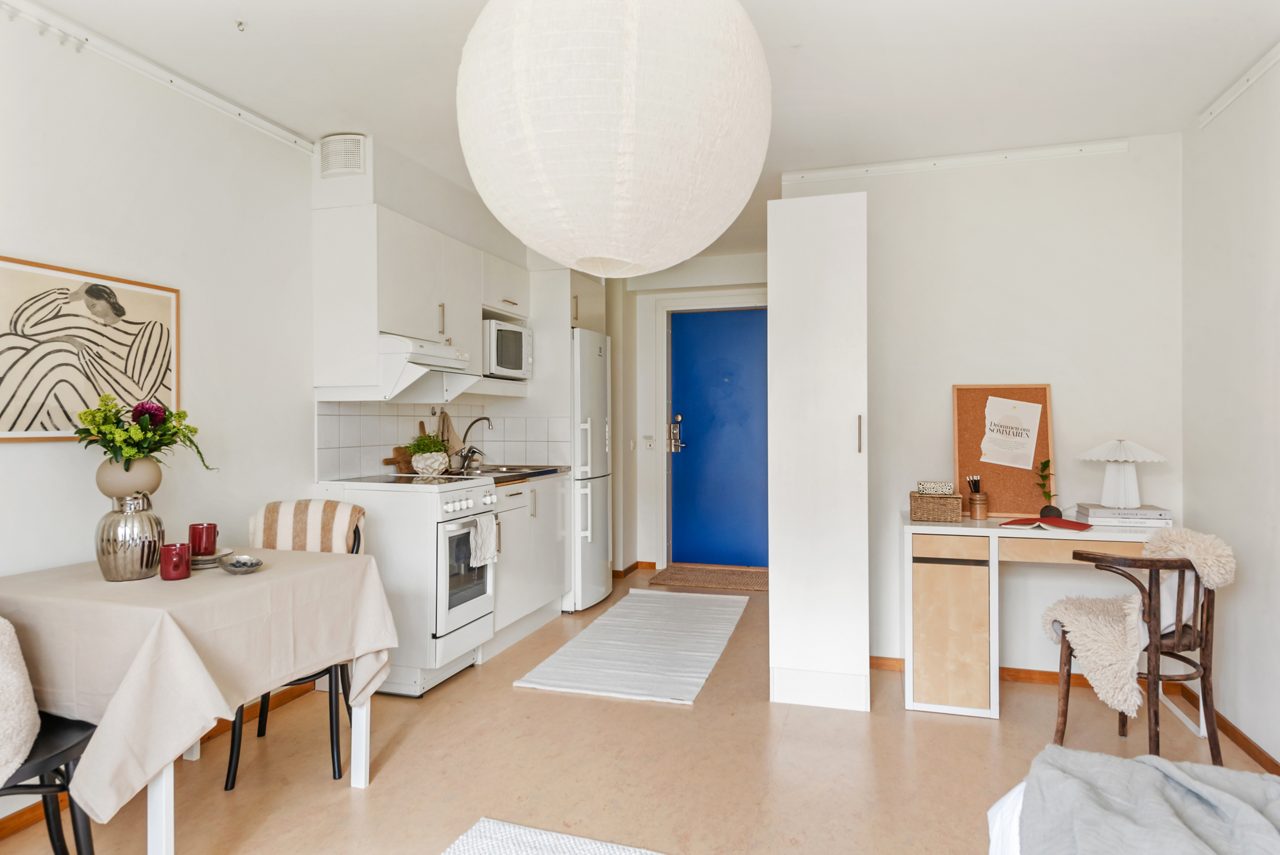 Bild från en ungdomslägenhet i Sparbankshuset på Campus Roslagen