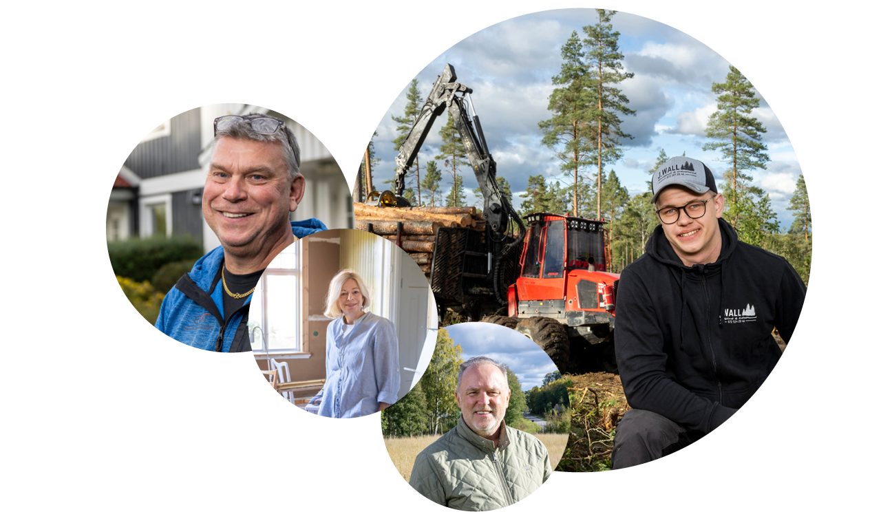 Flera runda bilder på personer