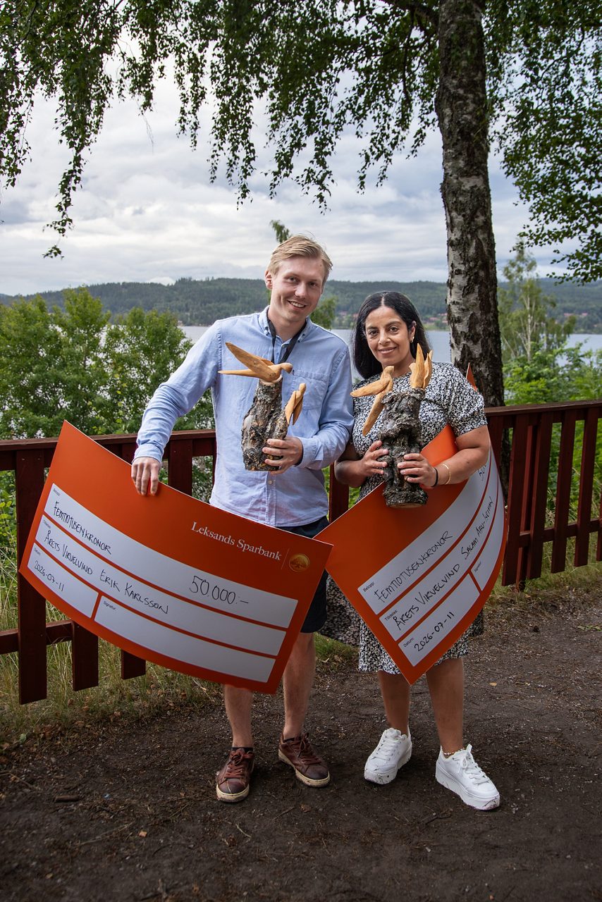 Prisutdelning av Årets Virvelvind 2026 under Musikkväll Leksand.