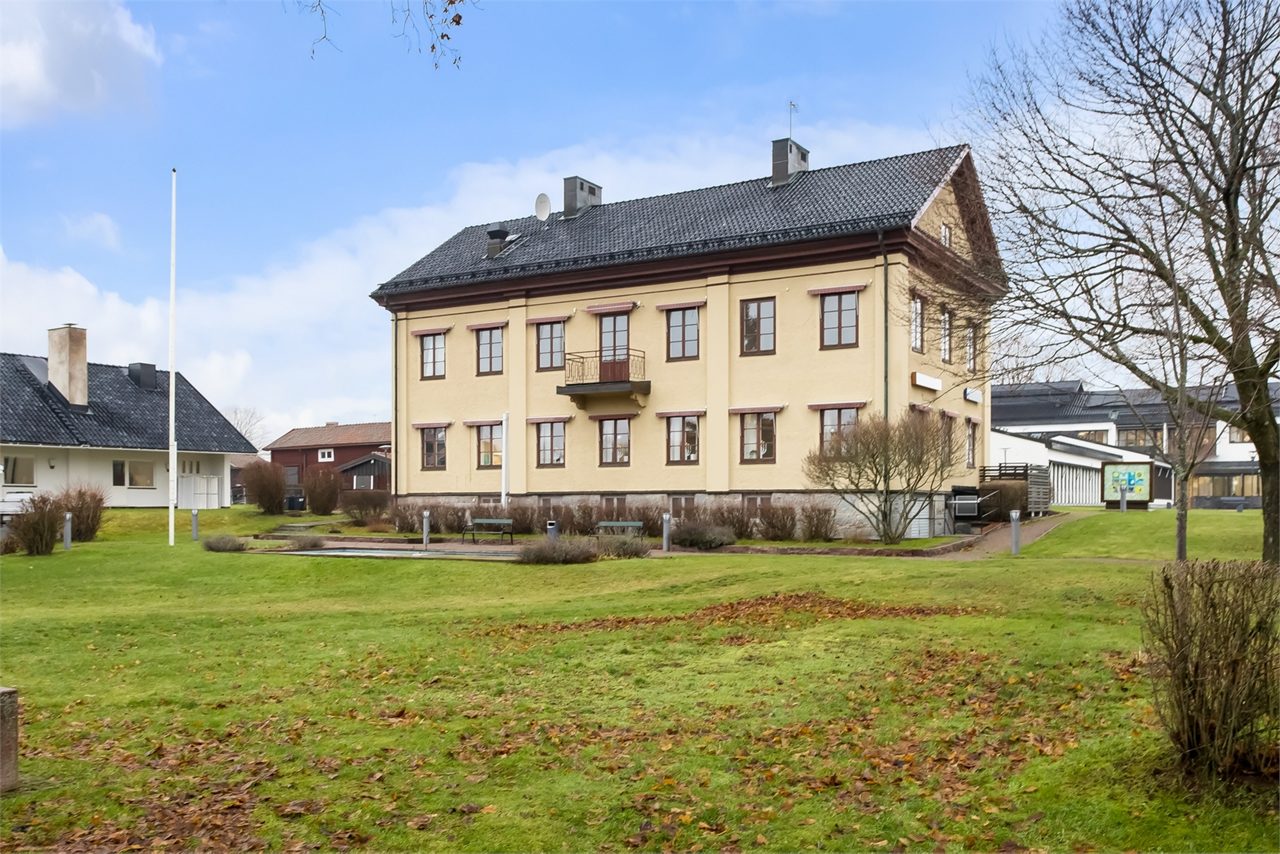 Exteriören av Herrgården, Gamla Sparbankshuset i Leksand.