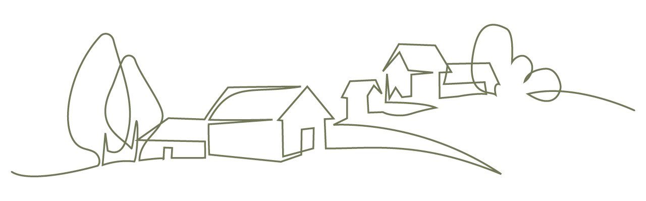 Illustration landskap oneliner i grönt