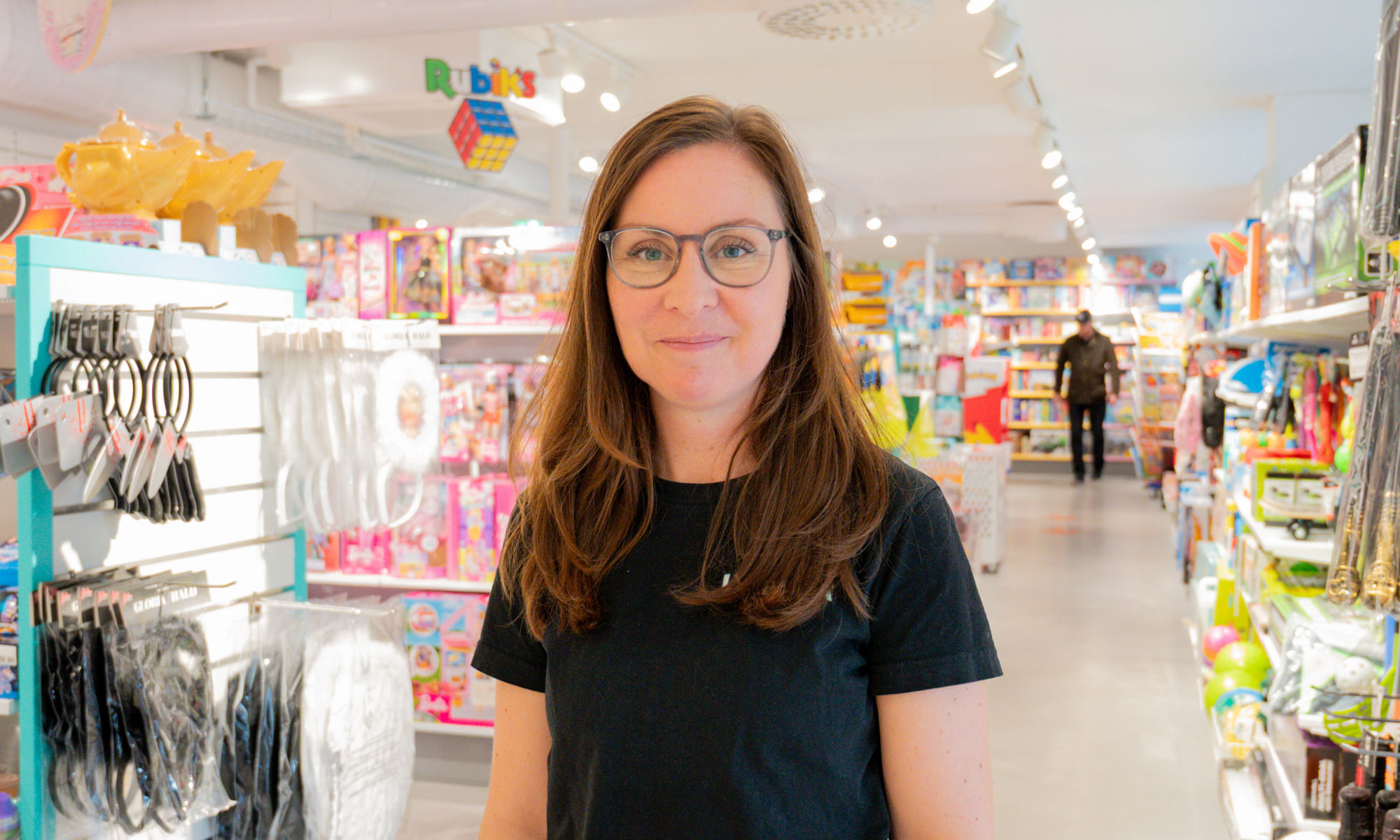 Sandra Knutz i butiken Lekextra Leksand.