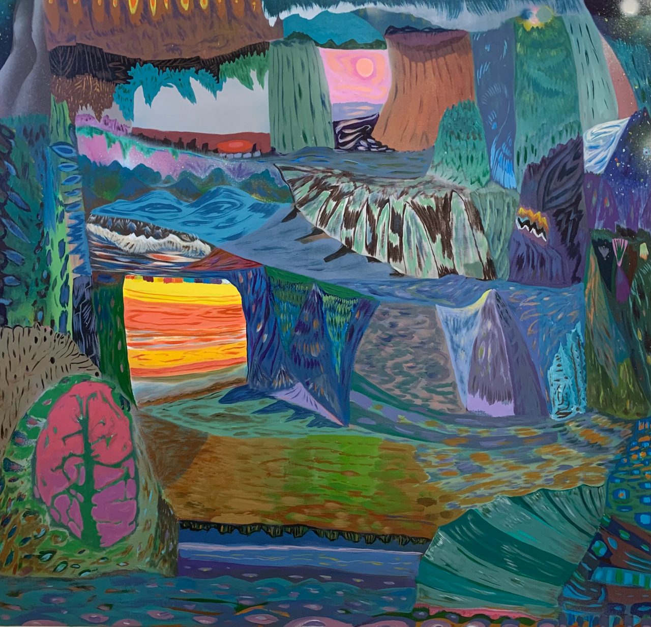 Earthscape I - Olja på duk, 100 x 105 cm - Galleri Thomassen