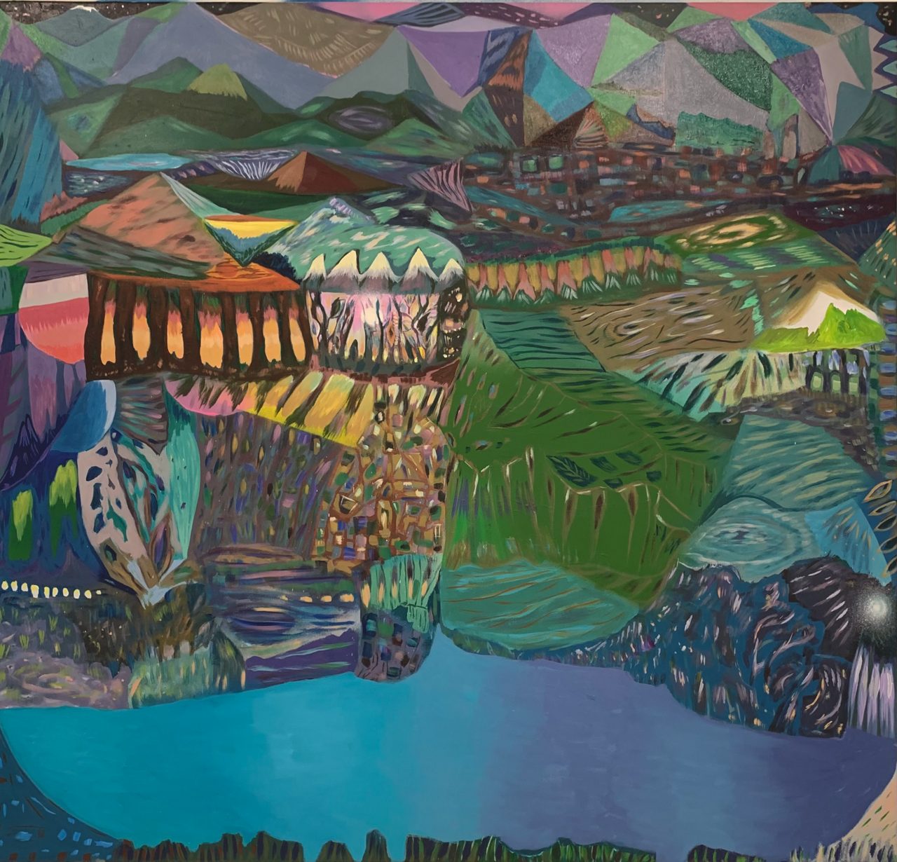 Earthscape II - Olja på duk, 100 x 105 cm - Galleri Thomassen