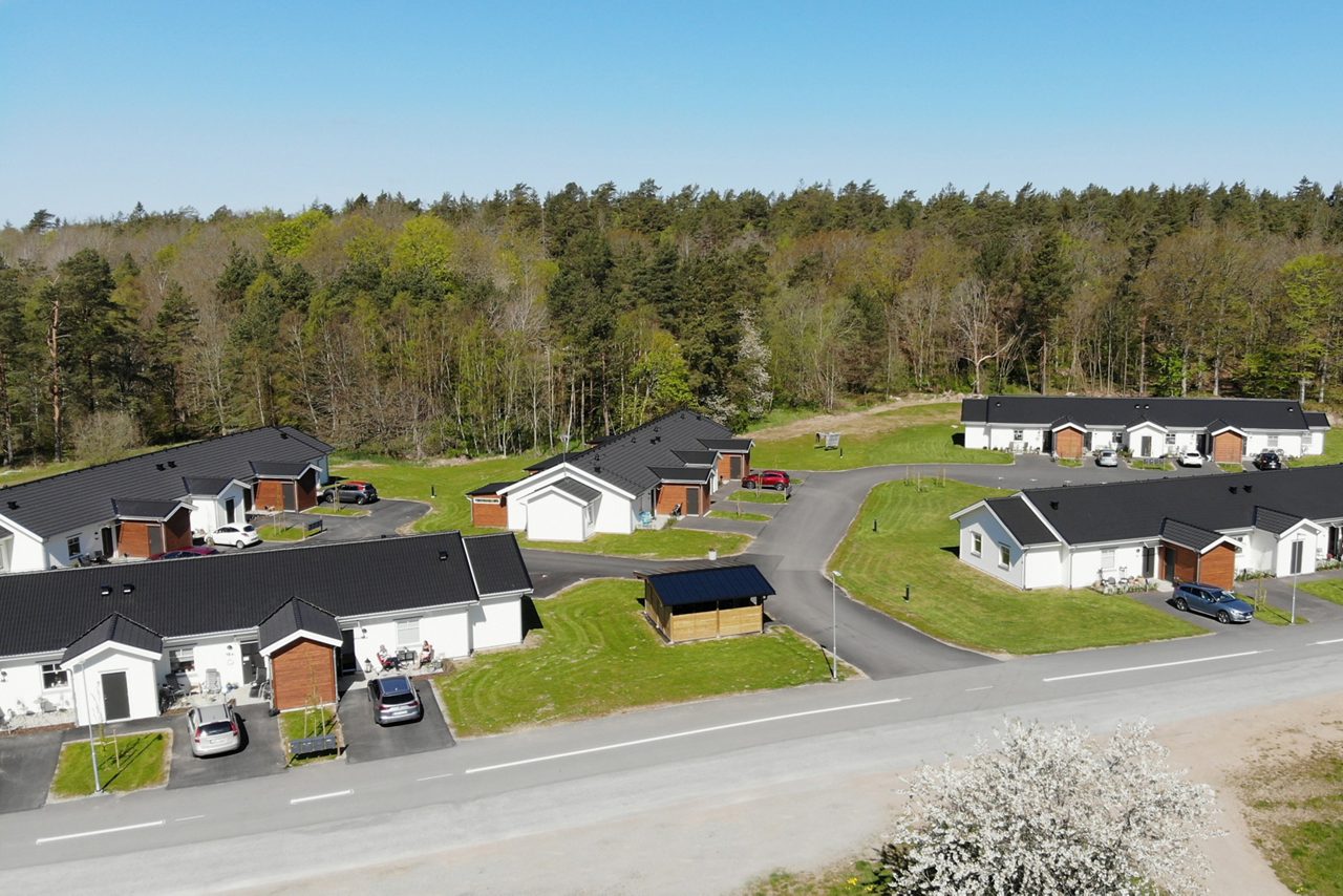 Flygbild över Möllan fastigehter