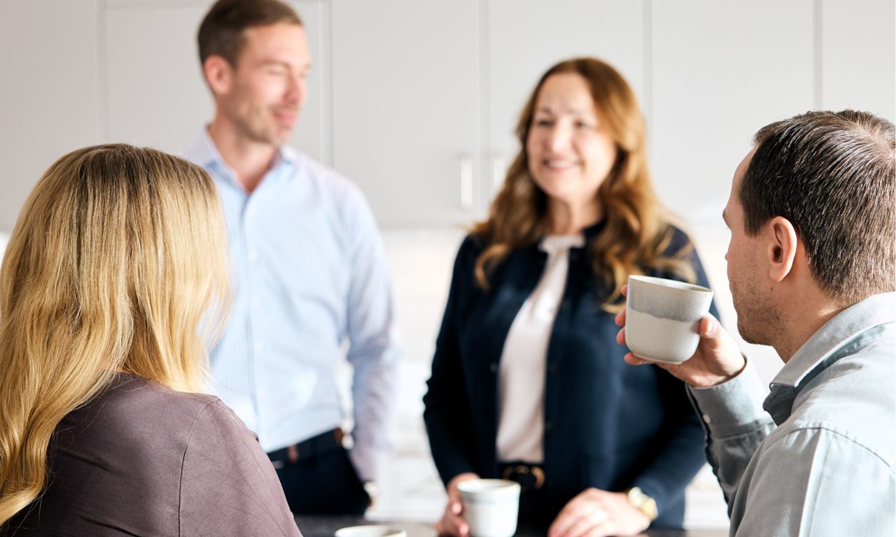 Private banking-teamet har ett möte
