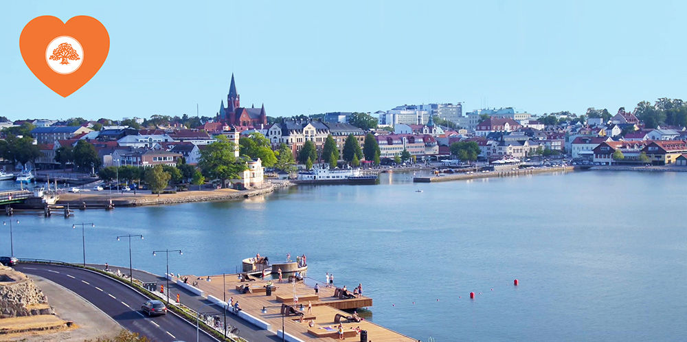 Sommarbild över Västervik