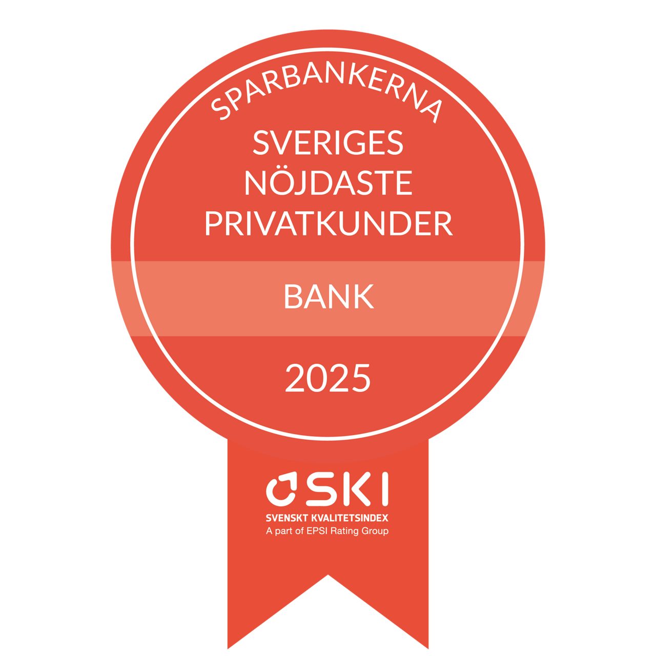 Medaljer till sparbankerna för utmärkelse Sveriges mest nöjda bankkunder 2025.