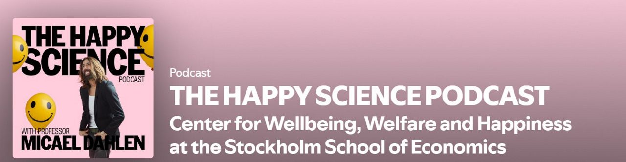 Bannern till Micael Dahlens poddcast "The Happy Science Podcast"