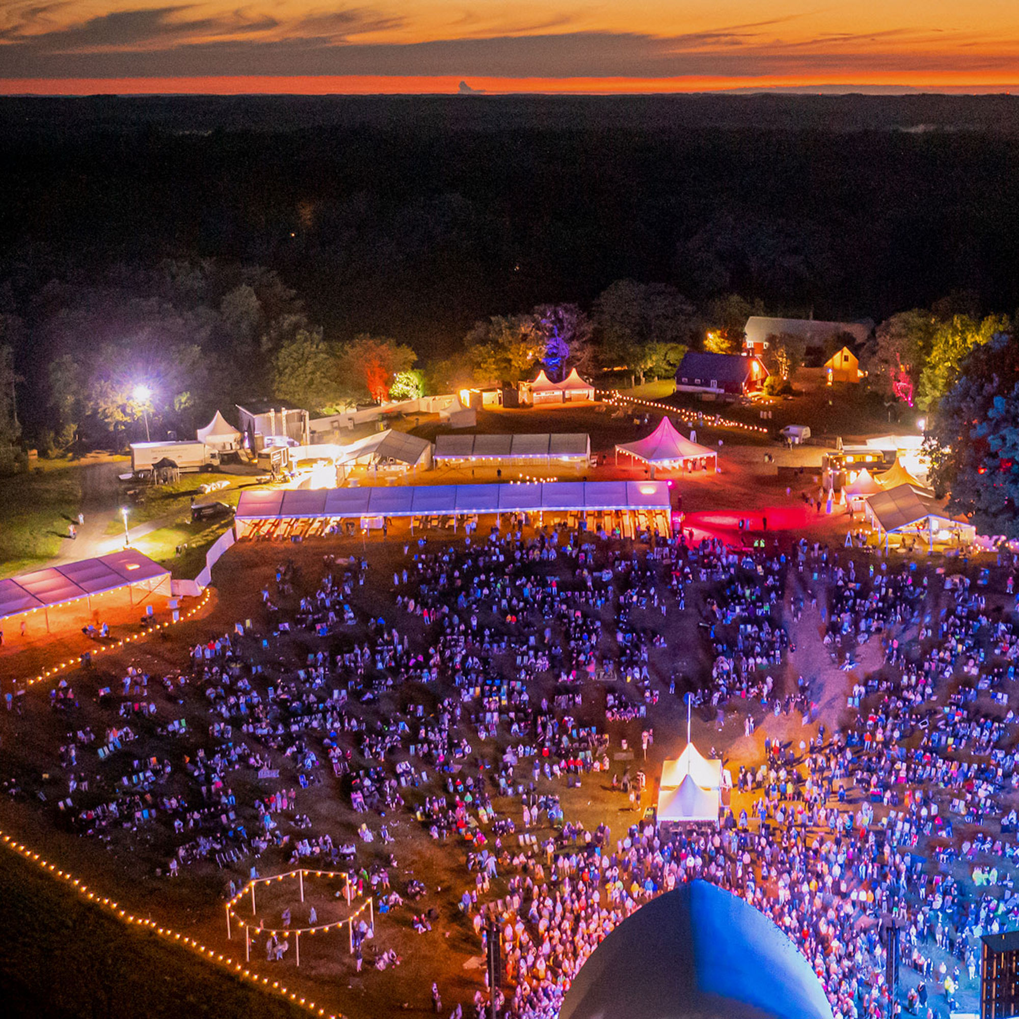Drone image over the audience at Torsjö Live.
