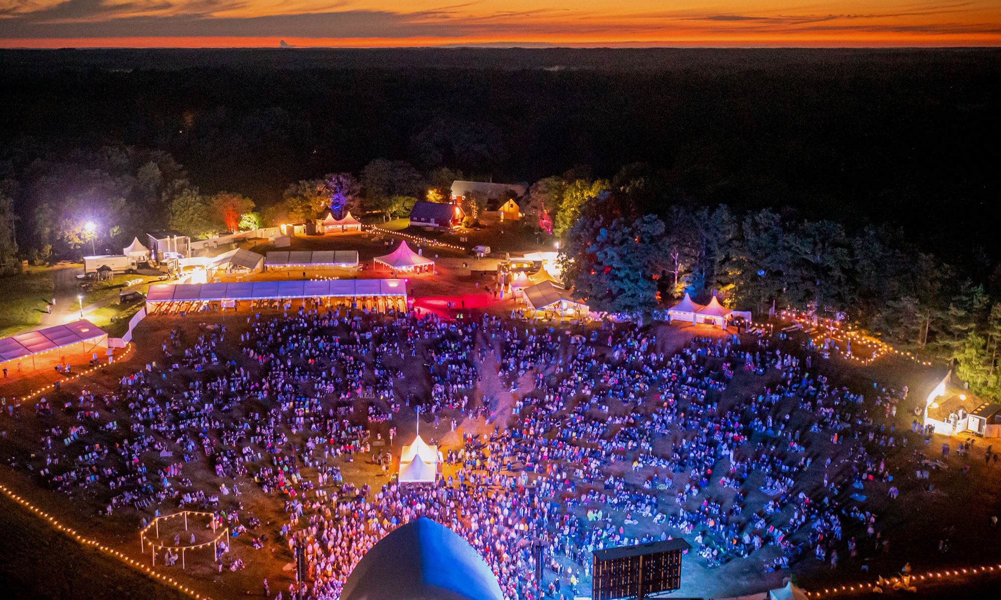 Drone image over the audience at Torsjö Live.