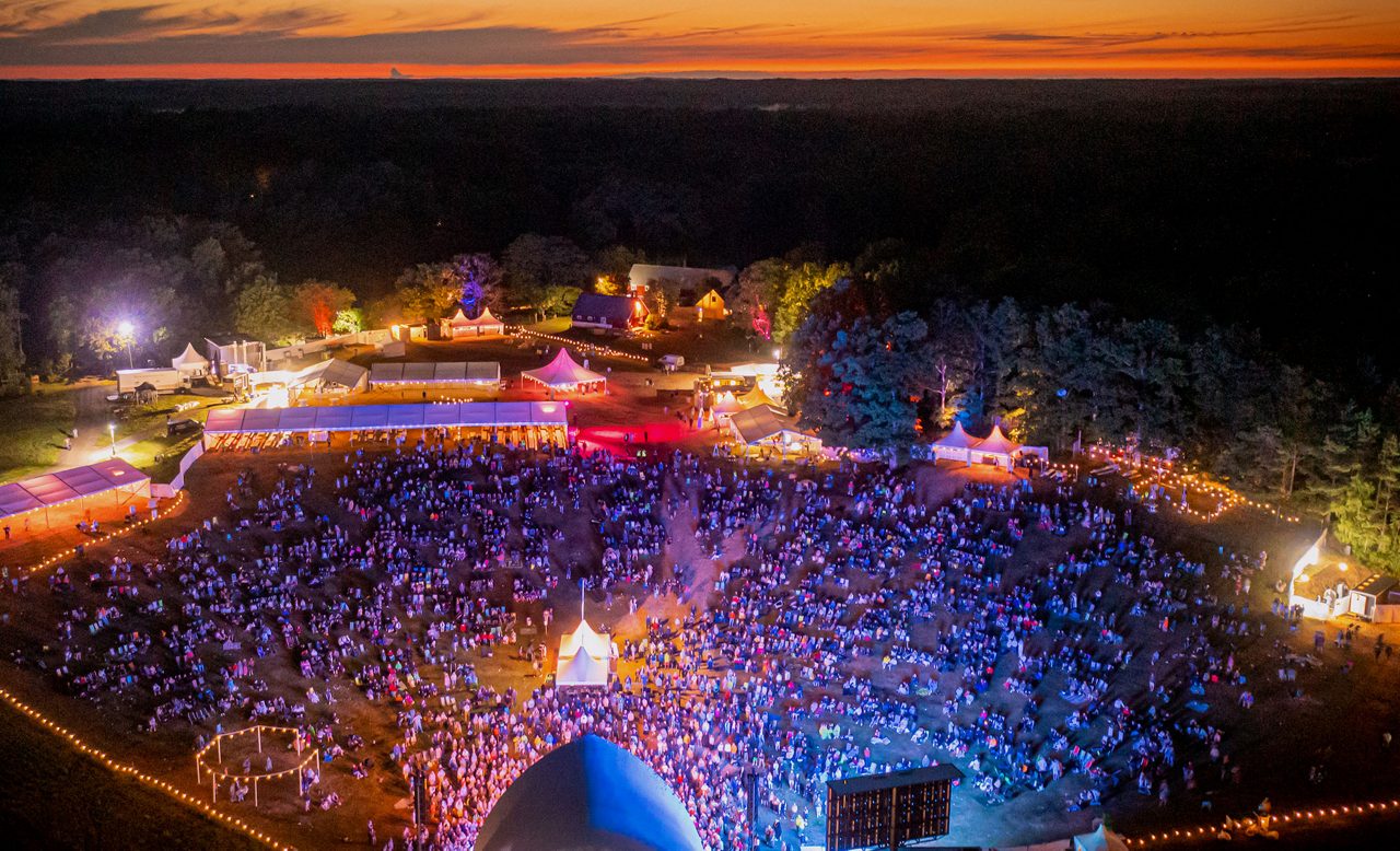 Drone image over the audience at Torsjö Live.