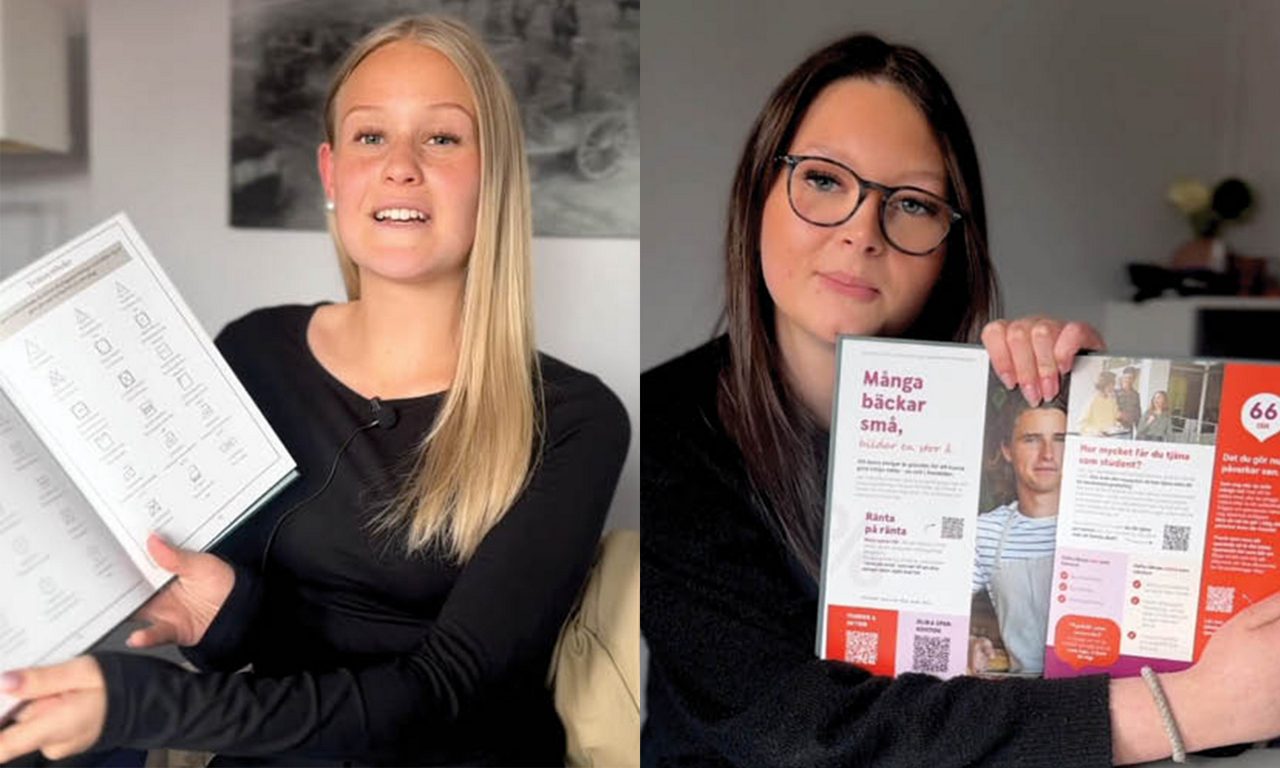 Två uppslag ur boken Egen och Stark.