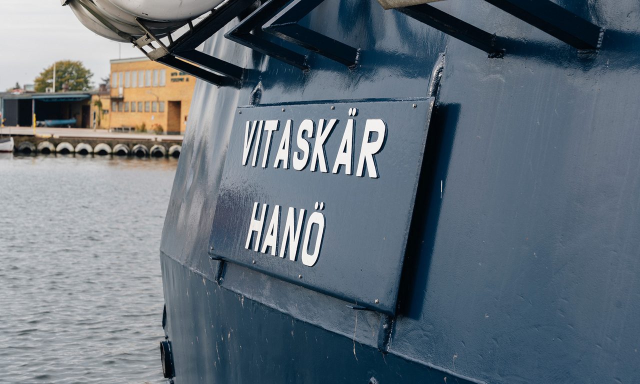 Aktern på båten Vitaskär