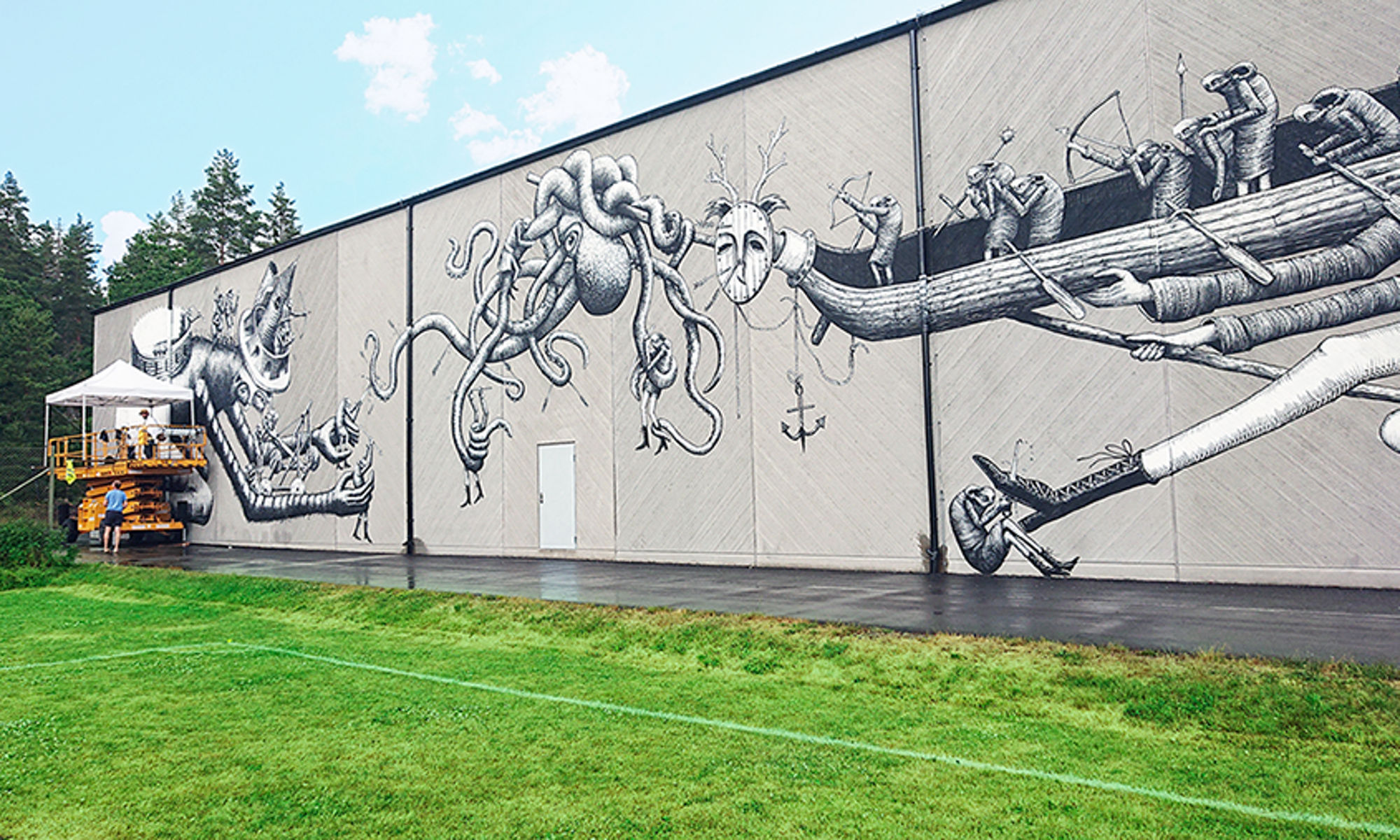 Målning under Bank Street Art Festival 2021