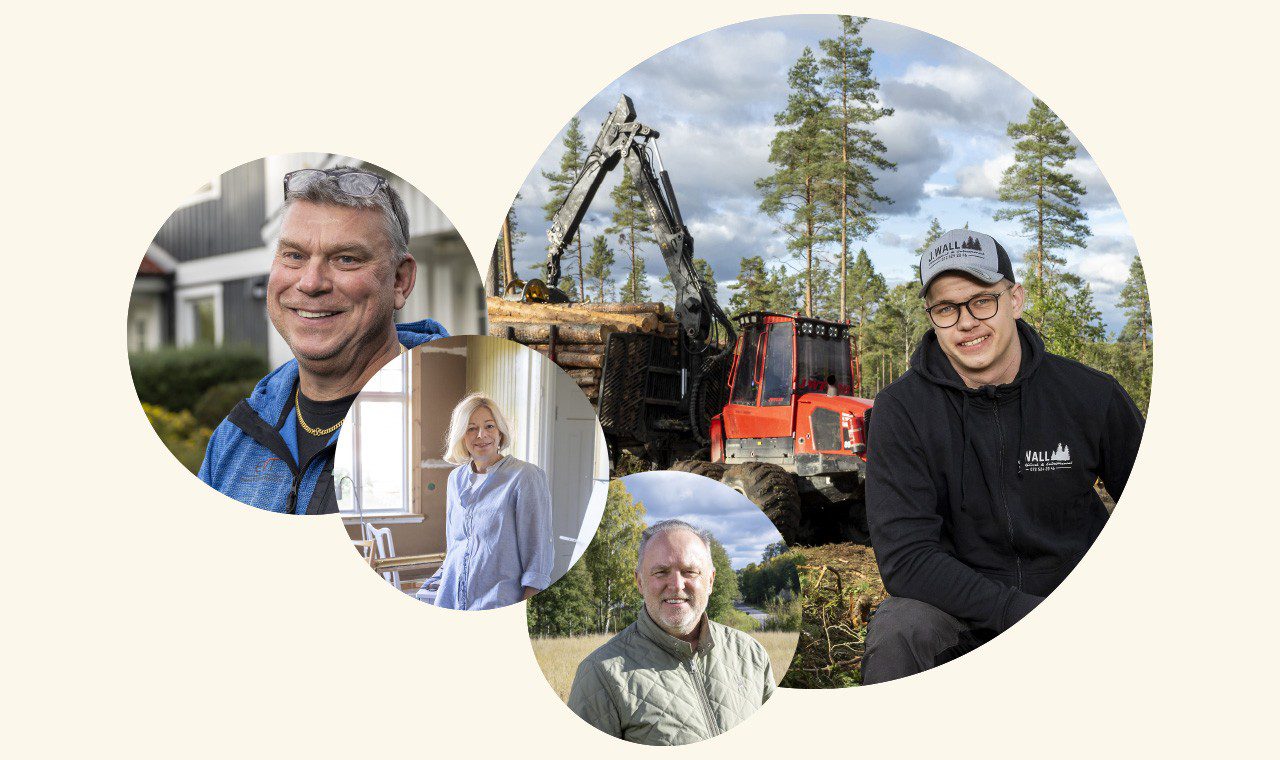 Flera runda bilder på personer