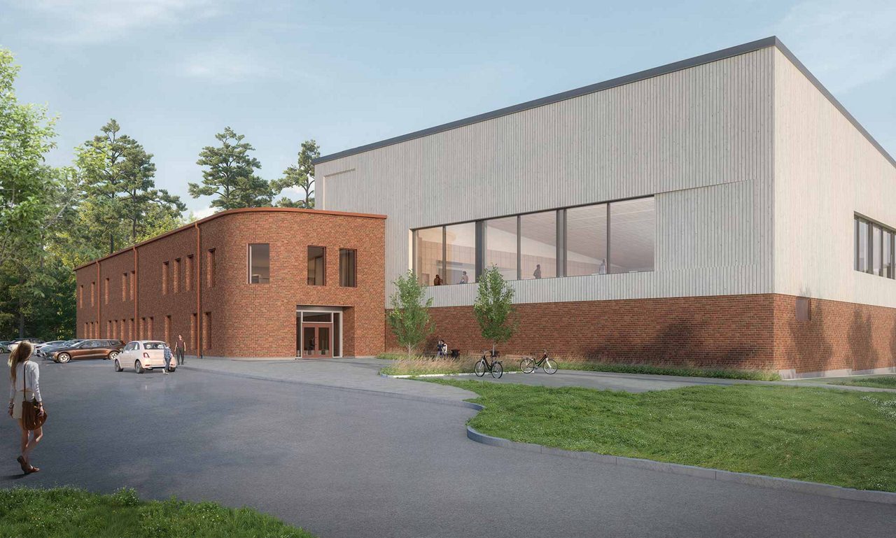 3D-ritning av Götene Badhus fasad