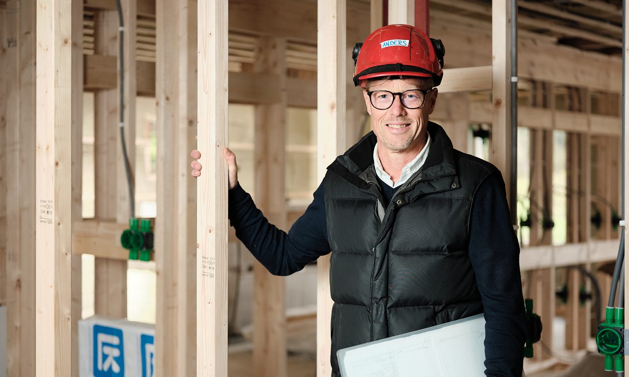  A man at a construction site
